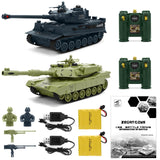 RC Tank, 1/28 Scale Remote Control Battle Tank Set with Sounds/Lights/Battle Game/Life Indicator, 2.4G 9 Channels Radio Control Car Infrared Shoot, WW2 Military Vehicle Model Toys for Boys Kids Adults