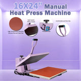 Heat Press Machine, Commercial Grade Manual T Shirt Press Machine with Slide-Out Base, Fast Heating