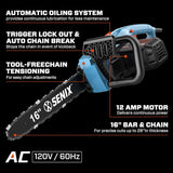 SENIX 17-Inch 26.5 cc Gas Weed Wacker, 20-Inch 144 cc 4-Cycle Gas Lawn Mower, 26.5cc Gas Leaf Blower and 16" Corded Chainsaw Kit