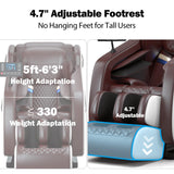 DOVRYTHEN 2026 Zero Gravity Full Body Massage Chair - 4.7" Extendable Footrest for Tall Users 5ft-6'3",Lumbar Heat & Foot Rollers, Relieve Back Pain for Sedentary Workers/Tall Users (Home Office)