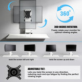 Wall Mount Computer Workstation, Monitor Wall Mount with Foldable 26" Keyboard Tray and Mouse Space, Fits 17-32 inch Screens, Heavy Duty 2mm Steel Space Saving Desk