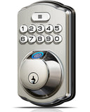 Veise KS02A Fingerprint Door Lock, Keypad Deadbolt, Satin Nickel