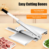 HZOPUTLH 16" Manual Meat Bone Cutter, Heavy Duty Chicken Cutting Machine with Blade, Stainless Steel Bone Chopper Commercial Guillotine Bone Cutting Machine for Pig Feet Bar Bones Beef Ribs Goat