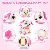 LUDILO Musical Puppy Toys for 1 Year Old Girl Gifts, Learning Educational Crawling Infant Baby Toy 6-12-18 Months, Pull Along Baby Toddler Girl Toys Gifts for 1 2 3 Year Old Girls 1st Birthday Present