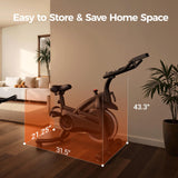 CURSOR FITNESS Exercise Bike, Quiet Belt Drive Stationary Bike for Home with 0-100 Resistance & App, 300 LB High Carbon Steel Training Bike, Indoor Cycling Bike with Tablet Holder and Heart Rate