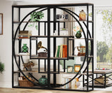 Tribesigns Bookshelf, Industrial 5-Tier Etagere Bookcase, 70.8" Tall Bookshelf with 8 Storage Shelf, Book Shelf Display Tack Shelving Unit for Home Office (Vintage Grey,2PC)