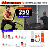 Calories Planet X1 Ropeless Battle Rope for Home Gym, HIIT Workouts, Low-Impact Cardio Training Calories Planet