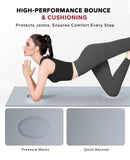 Yoga Mat - 72"x36" Extra Wide Exercise Mat - 1/4" Thick Dual Color PVC | Anti-Slip Surface & High Cushioning - Ideal for Yoga, Pilates & Home Workouts - Bonus Mesh Bag