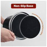 OLIXAN,Stainless Steel Paper Towel Holder Countertop, Modern Spiral Cover Design,Keep Paper Towel Clean,Weighted Base for Stability, Freestanding Easy One-Handed Operation for Kitchen Bathroom (Black)