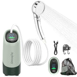 Aybvouy Portable Shower for Camping, 6000mAh Rechargeable Electric Outdoor Camping Shower Pump with LED Display, 4 Spray Modes, IPX8 Waterproof for Hiking, Travel, Car Washing & Pet Bath