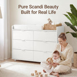 MAMAZING Keeva Pro 6-Drawer Baby Dresser with Changing Table, Easy Assembly