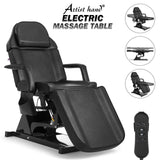 Artist hand Facial Bed for Esthetician Massage Table Beauty Bed Medical Aesthetic Tattoo Chair with 3 Motor Electrical Adjustments,Black