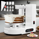 WantJoin Cake Decorating Machine - 4-12 Inch Automatic Cream Spreading for Cake Frosting Machine 60-320 RPM with Graduated Scrapers Electric Turntable, White