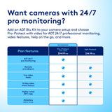 ADT Blu Video Doorbell Camera, 2K HDR, Wireless or Wired, Plan Required