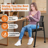 Stacking Office Chair with Wheels, Mesh Back Waiting Room Guest Chairs