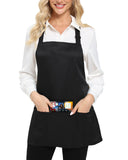 Xeoxarel 6 Pack Adjustable Bib Apron with 3 Pockets Cooking Kitchen Aprons for Women Men Chef, Waterdrop Black
