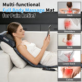 Kainsati Full Body Massage Mat with Heat & Detachable Neck Pillow - 10 Motors, 9 Speeds, 9 Modes for Neck & Back Pain Relief, Ideal Home Office Massage Pad, Gift for Men, Women