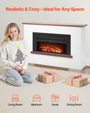 VEVOR 65.5 inch Freestanding Fireplaces, 1500W 5120BTU Fake Electric Fireplace Stove Heater with Mantel, Overheating Protection, Adjustable Flames,Timer, Remote, for Living Room,Bedroom