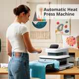Auto Heat Press 2 - Heat Press Machine for T Shirts with Adjustable Pressure & Higher Heating Height