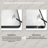 Black Metal Framed Bathroom Mirror for Wall LOAAO