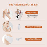 UPTARD Women's Electric Razors for Women Legs Pubic Facial Hair Removal 2 in 1 Womens Electric Shaver for Women,Bikini Trimmer for Lady,Waterproof (5D)