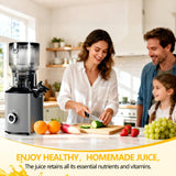 Cold Press Juicer with 5.8" Extra Wide Feed Chute - Slow Masticating Juicer Machine for Whole Fruits & Vegetables - High Juice Yield, Self Feeding, Easy to Clean & Assemble