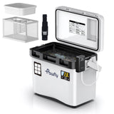 Pawfly Live Bait Cooler, 13 QT Leak-Proof Fishing Cooler with Rechargeable Aerator, Portable Fish Livewell for Boat, Insulated Minnow Bucket for Shrimp & Live Fish, Hard Fishing Box