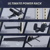 MAJOR FITNESS Drone3 Power Rack, 2500lbs Multi-Function Home Gym Squat Rack with Dual Pulley System, Pull-Up Bar & J-Hooks, Heavy-Duty Steel Frame for Maximum Stability & Strength Training