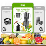 Budsom Cold Press Juicer Machine: 300W Slow Masticating Juicer for Whole Fruits & Vegetables, 5.3" Wide Feed Chute, High Juice Yield