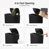 FRESHLIX Automatic Bathroom Garbage Bin with Lid, 5 Gallon Touchless Trash Bin, Smart Electric Narrow Waterproof Trash Can for Toilet