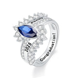Oseew 2027 Women Senior Class Graduation Ring High School (White Gold)