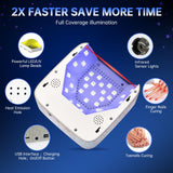 CHRISTINE SHELLY UV LED Nail Lamp 72W Rechargeable Sparkly Wireless Nail Dryer Gel Polish Light with 5 Timer Setting Professional Quick Dry Curing Lamp with Display Auto Sensor for Salon & Home