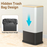 Trash Can with Swing Lid, Rustproof Stainless Steel Small Garbage Can for Narrow Spaces & Toilet Side