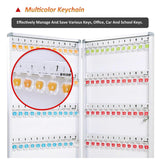 Wall Mounted Key Cabinet - Secure Lock Box for 120 Keys, Outdoor Key Safe with Hooks, Lockable Metal Storage Solution for Home & Office, Key Fobs & Cards Organizer