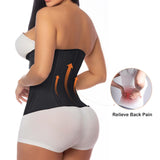 SHAPERX Waist Trainer for Women Underbust Corset Shapewear Tummy Control Workout Waist Cincher Body Shaper Zipper and Hooks, SZ7310-Black-S