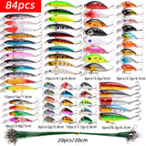 Aorace 84pcs Fishing Lures Set Metal Jigging Spoon Hard Baits Minnow Crankbait VIB Swimbait for Bass Pike Fit Saltwater and Freshwater Aorace