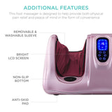 Best Choice Products Shiatsu Foot Massager for Pain Relief, Plantar Fasciitis, Neuropathy, Blood Circulation, Remote Control w/Compact Design - Rose Gold
