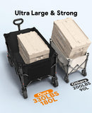 Wagons Carts Foldable, Collapsible Foldable Wagon 330lbs Capacity, Large Capacity Wagon Cart with All-Terrain Wheels,Heavy Duty Utility Wagon Cart