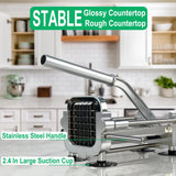 French Fry Cutter with Apple Slicer, Heavy Duty Stainless Steel Potato Cutter for Fries, Sweet Potato, Carrot, Cucumber, Lemon, Pear. 1/2” & 3/8” & 1/4” Cutter + 12-Grid Fruit Slicer.