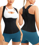 URSEXYLY Back Brace For Women Waist Trainer Vest Tummy Control Body Shaper Back Straightener Posture Corrector Spinal Neck Shoulder Support Adjustable Posture Trainer(XL,Black)