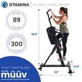 Stamina Products Cardio Climber Home Workout Fitness Exercise Machine with Smart Coaching, LCD Monitor, And Wheels for Easy Storage