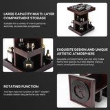 EXIN DECHEN Cologne Organizer for Men,Cologne Stand,3 Tier Wooden Perfume Shelf with Rotate,Desk Organizer,Gift for Dad From Wife,Husband Boyfriend Birthday Gift Ideas,Gifts for Men