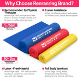 Resistance Bands for Working Out, Exercise Bands for Physical Therapy, Stretch, Recovery, Pilates, Rehab, Strength Training and Yoga Starter Set RENRANRING