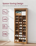 VASAGLE Shoe Storage Cabinet, 10 Tier Shoe Rack Organizer, Holds Up to 30 Pairs of Shoes, for Entryway Bedroom, 12.6 x 24.8 x 73.6 Inches, Rustic Walnut ULBS273T41