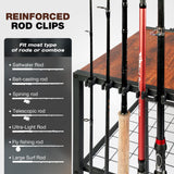 Ghosthorn Fishing Rod Holders for Garage Fishing Gear and Equipment Tackle Storage Cart Pole Rod Rack Hold up to 10 Rods