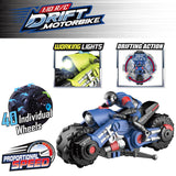 Liberty Imports 2.4Ghz RC Motorcycle Remote Control Stunt Drift Bike Racing Vehicle - 1/10 R/C High Speed Cyclone Motorbike and Riding Figure with 360° Spinning Wheels Action (Blue)