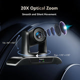 Optical Zoom PTZ Conference Room Camera, USB3.0/HDMI FHD 1080P 60FPS, for Video Conferencing Business Meeting Live Streaming Tenveo