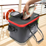 Fishing Bucket, 6Gallon/8Gallon/10Gallon Foldable,Live Fish Bait Container Multi-Functional,Outdoor Camping EVA Fishing Bag and Fish Protection Bucket