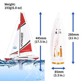 PLAYSTEAM Voyager 280 RC Controlled Wind Powered Sailboat in Red - 17.5" Tall