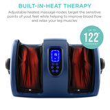 Best Choice Products Heated Shiatsu Foot Massager for Pain Relief, Plantar Fasciitis, Neuropathy, Blood Circulation w/Compact Design - Navy Blue